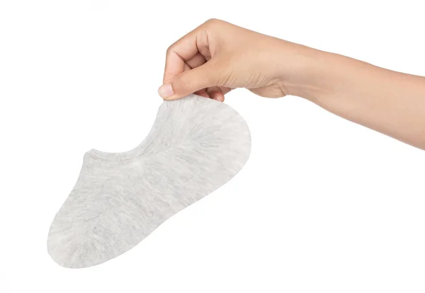 Kézben tartás Rövid zokni elszigetelt fehér háttér — Stock Fotó
