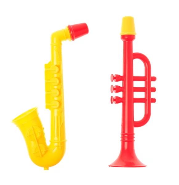 Trumpet toy isolated on white background. — Stock Photo, Image