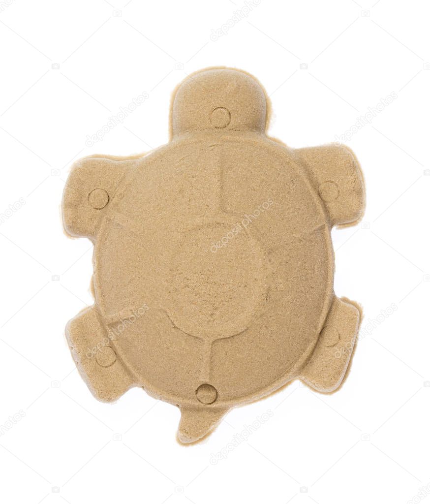 Sand Sculpture of a animall isolated on white background