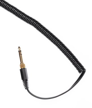 Beyaz arkaplanda kablo izole edilmiş ses oynatıcısı.