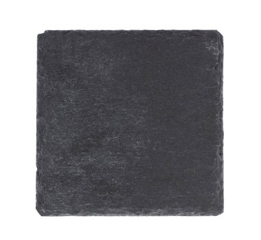 black stone empty rectangular, square dish isolated on white bac