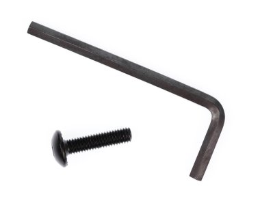 screw nut with hexagon wrench isolated on white background