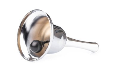 silver hand bell isolated on a white background.