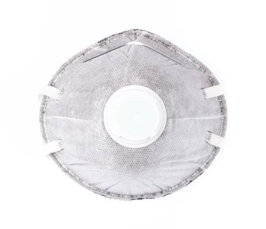 Industrial respirator with valve protects against dust isolated 