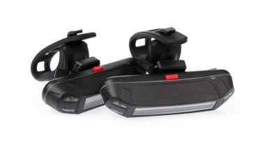 Safety lights for the bicycle isolated on white background