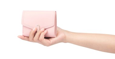 jand holding wallet isolated on a white background.