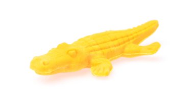 Shape of crocodile eraser isolated on white background