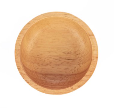 Ahşap kase beyaz arkaplanda izole