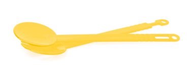plastic kitchen utensils isolated on a white background