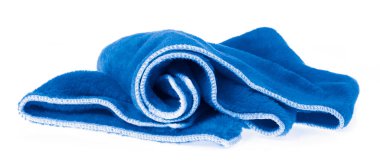 Blue wipes microfiber isolated on whitebackground