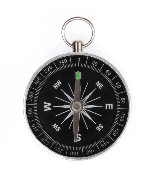 Frontansicht des Kompasses isoliert auf weißem Hintergrund — Stockfoto