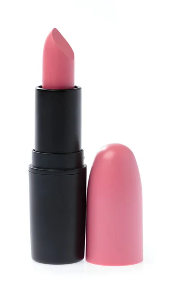 Tubo nudo di rossetto isolato su sfondo bianco. Rossetto rosa . — Foto Stock