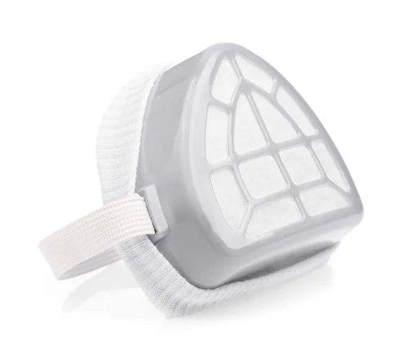 Industrial respirator protects against dust isolated on white ba — 图库照片