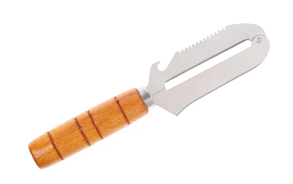 A wood knife peeler isolated on a white background. — Stock Photo, Image
