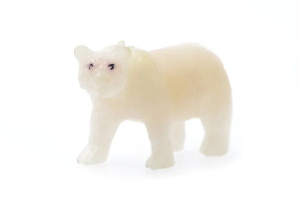 Toy polar bear made of plastic isolated on white background — Stock Photo, Image