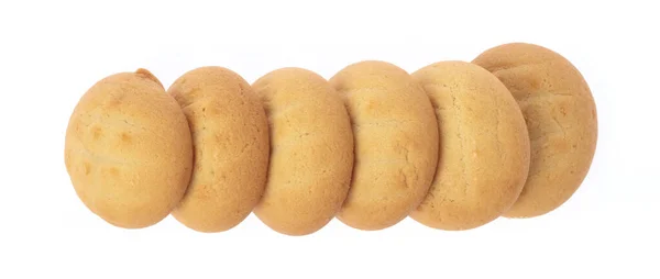 Biscoitos caseiros de manteiga isolados no fundo branco — Fotografia de Stock