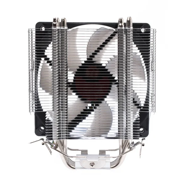 Вентилятор охолодження та алюміній Heatsink ізольовані на білому тлі — стокове фото