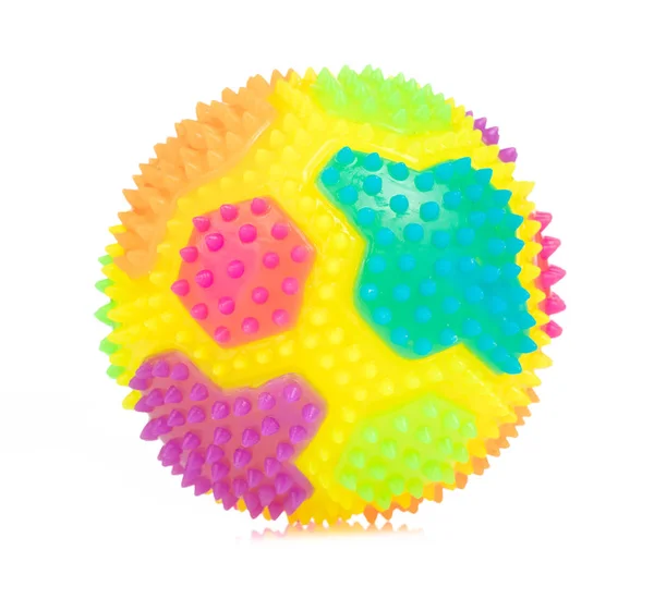 Palla di gomma colorata massaggio con punte isolate su schienale bianco — Foto Stock