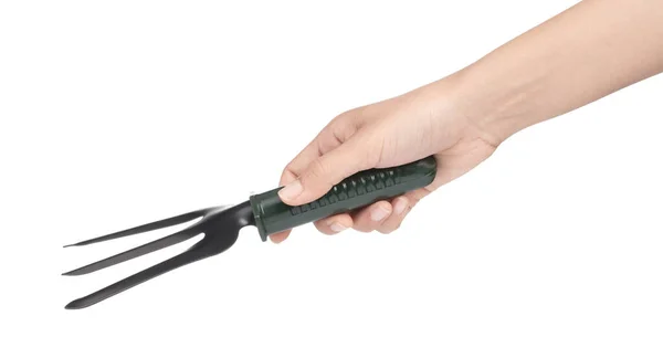 Πιρούνι χειρός Garden Hand Fork απομονωμένο σε λευκό φόντο. — Φωτογραφία Αρχείου