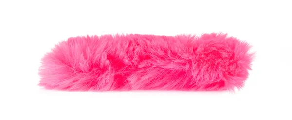 Pink of fur tassel tail isolated on a white background — ストック写真