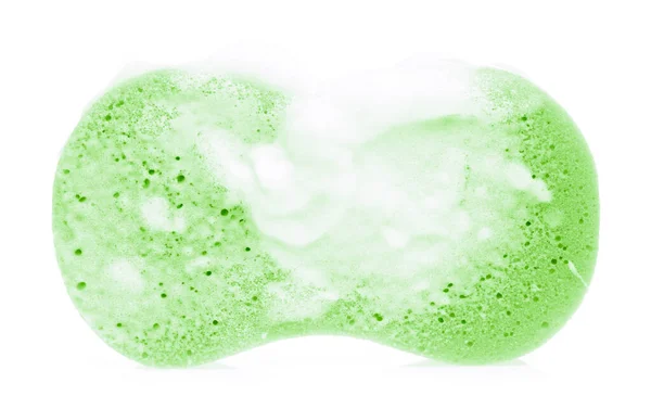 Spugna con schiuma sapone sud isolato su sfondo bianco — Foto Stock