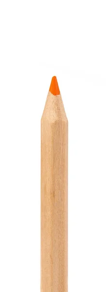 Pomarańczowym ołówkiem na białym tle. — Zdjęcie stockowe