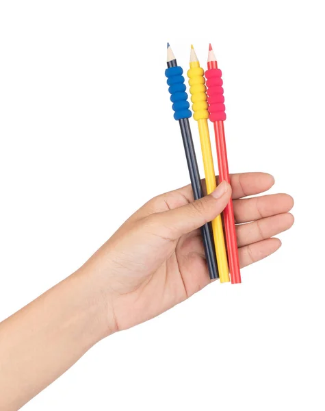 Crayons de couleur isolés à la main sur fond blanc . — Photo