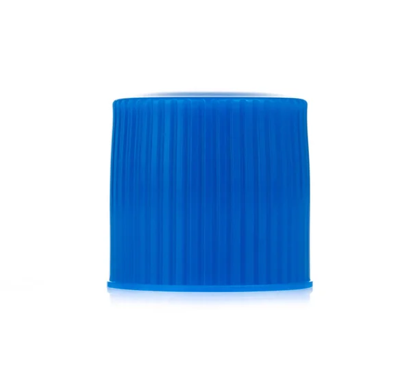 Blue plastic bottle cap isolated on white background — Stock Photo, Image