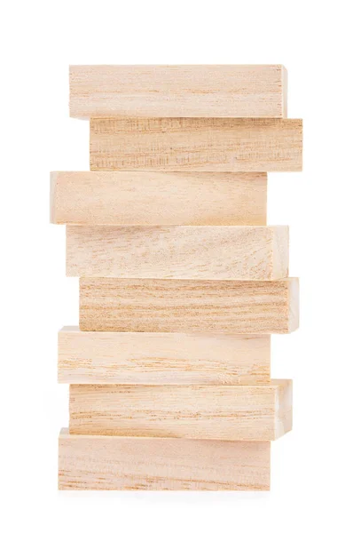 Blocco di legno isolato su sfondo bianco — Foto Stock