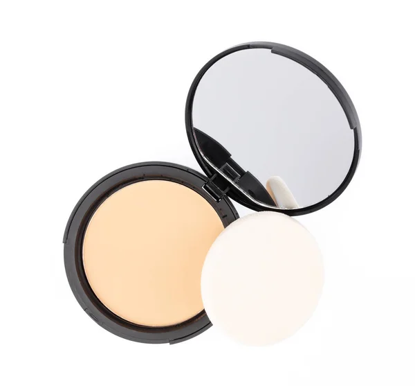 Makeup pressat pulver Isolerad på vit bakgrund — Stockfoto