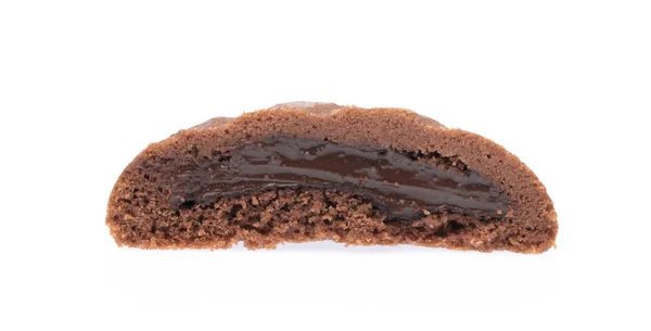 Galleta de chocolate aislado sobre fondo blanco — Foto de Stock