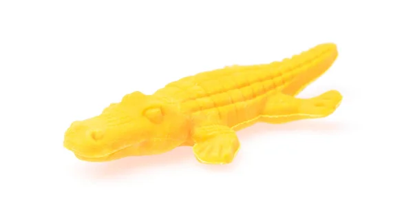 Shape of crocodile eraser isolated on white background — 图库照片