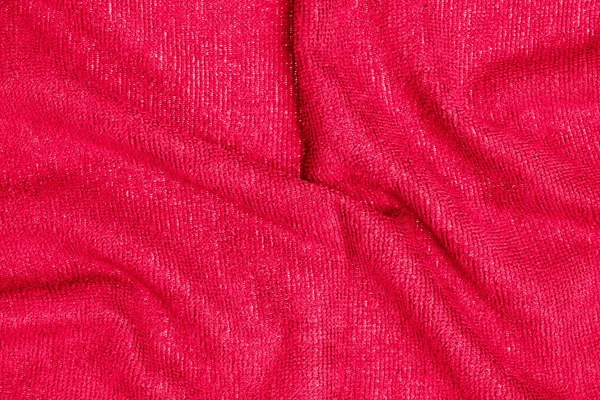 Fondo de textura de tela roja, fondo de tela arrugada —  Fotos de Stock