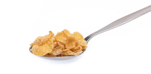 Cereal on spoon isolated on white background. Stock Image