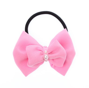 Hair bow tie pink isolated on white background clipart