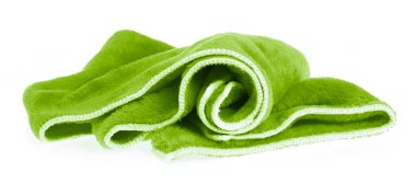 Green wipes microfiber isolated on whitebackground