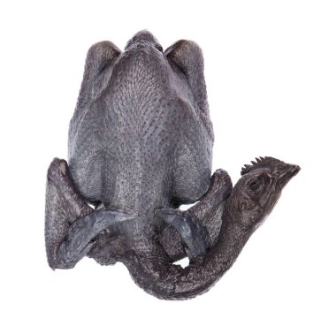 Black Chicken Whole Isolated On White Background