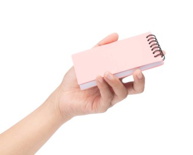 Beyaz bir arkaplanda el ele tutuşma defteri.