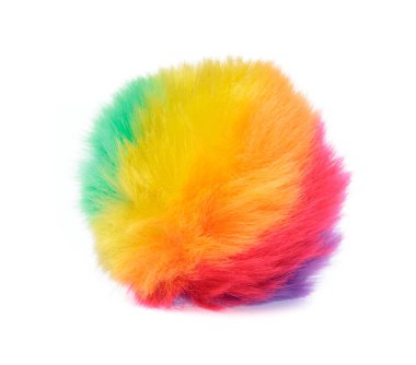 colorful of Fur ball isolated on white background