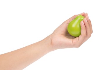 Beyaz arka planda izole edilmiş meyve oyuncağı plastik.