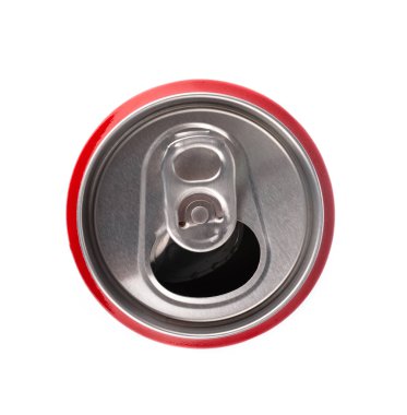 Open aluminum cans isolated on white background