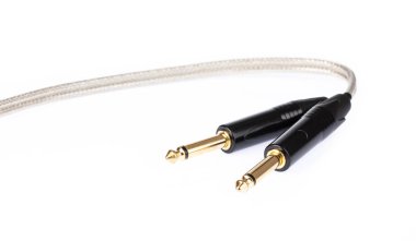 Two jack stereo audio cable  isolated on white background