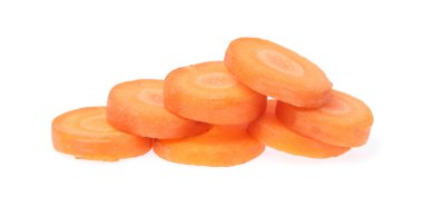 slice of fresh baby carrot isolated on white background.