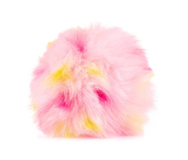 Pink Fur ball isolated on white background