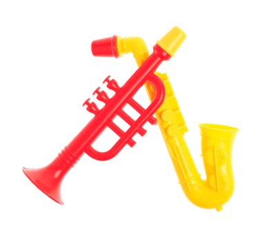 trumpet toy isolated on white background.