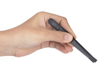 Düz uçlu siyah anti-statik cımbızlar. 