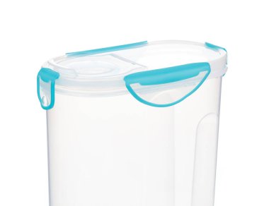 Gıda ve mısır gevreği kabı beyaz arka planda izole