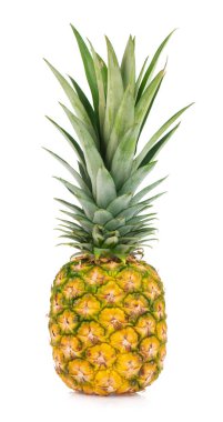 Beyaz arkaplanda izole edilmiş ananas.