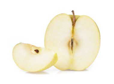 slice Japanese apple isolated on white background