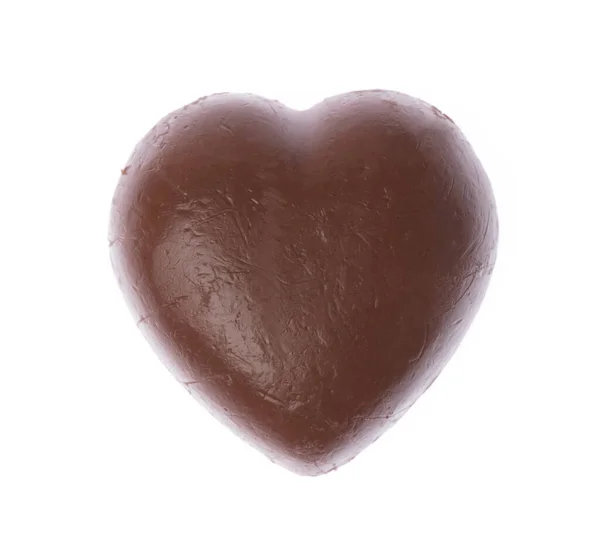 Corazón de chocolate aislado sobre un fondo blanco — Foto de Stock